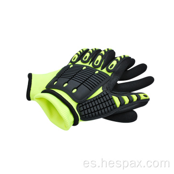 Guantes de construcción de Hespax Nitrile TPR Anti-Cut 5 Impact